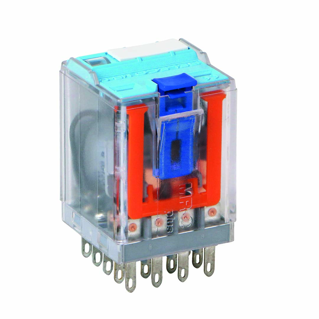 C4-A48FHX/DC24V insteekrelais met goud contacten oranje button