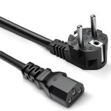 Powercord EU 3-Pin, F Hybride - C13, 2m zwart